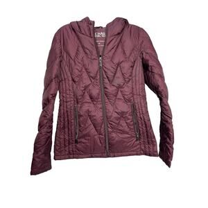 Michael Kors Packable Down Fill Puffer Jacket Coat w/ Hood Purple Womens XS